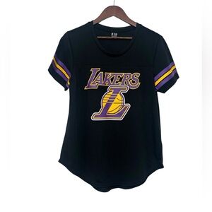 LA Lakers NBA Women’s Short Sleeve Black Pressed Jersey Lrg Soft Mesh Basketball